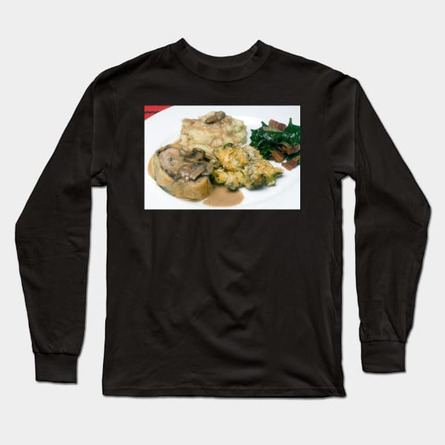 Pork Tenderloin in Puff Pastry w/ Assorted Vegetables Long Sleeve T-Shirt by wolftinz